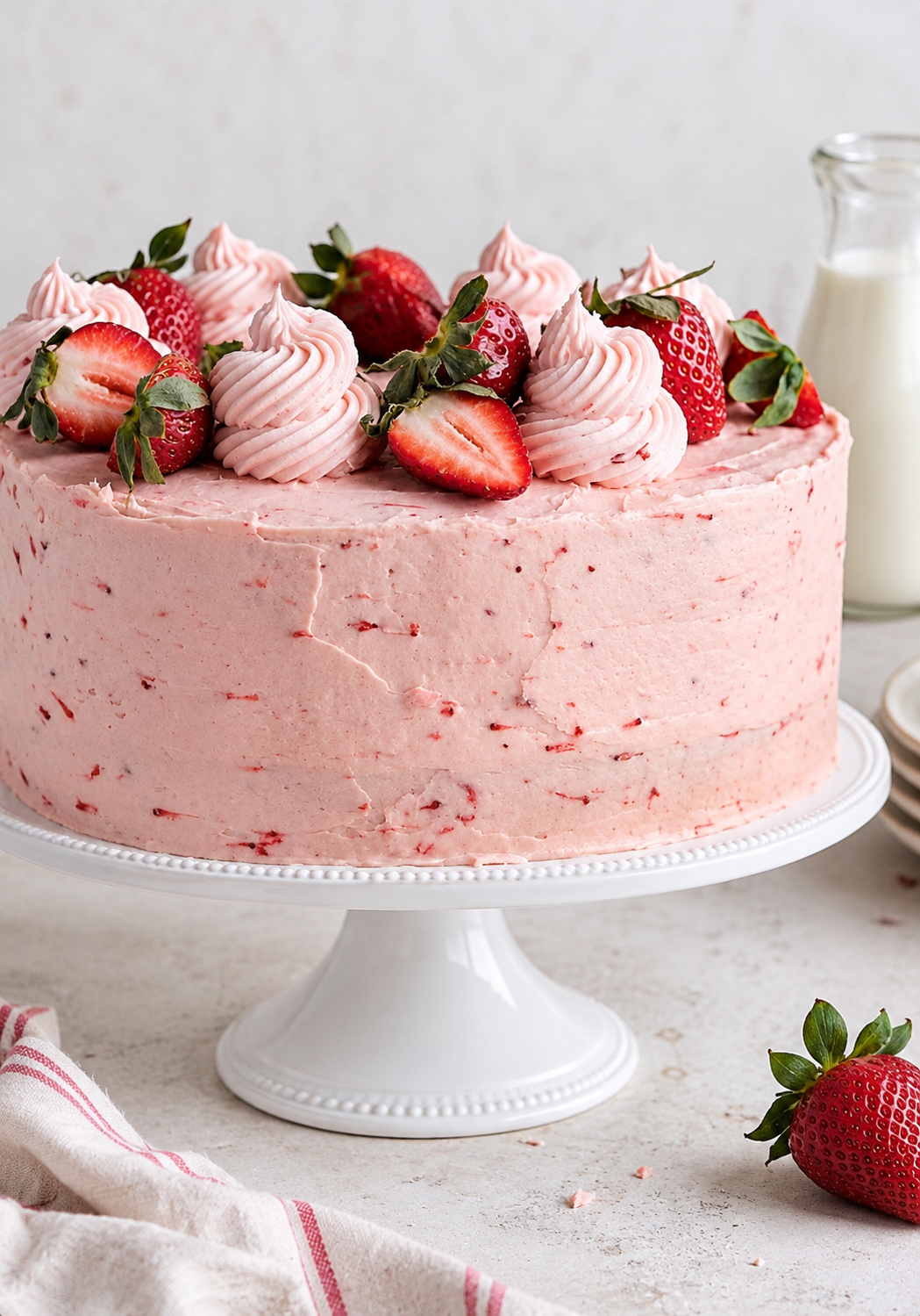 Strawberry Cake — 8 × 8 Pan